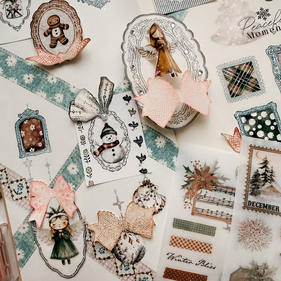 Journal pages rubber stamps- Ribbon Series