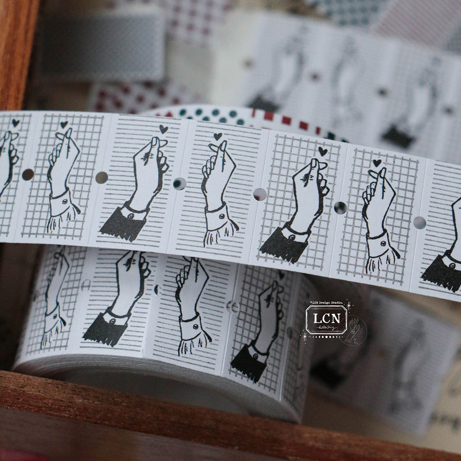 LCN label stickers - Hand Draw《Pattern / Finger Heart》
