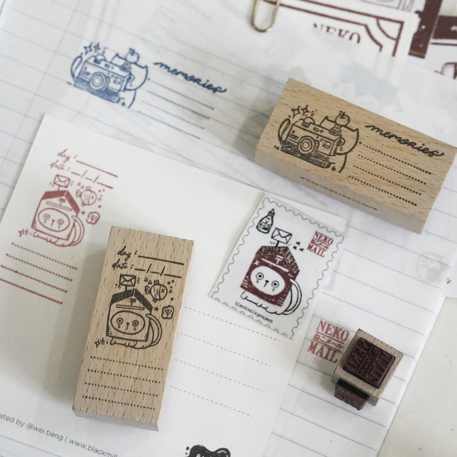 Black Milk Project Neko Mail (Label) Rubber Stamps