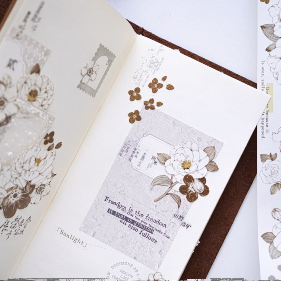 Jennyuanzi 《Misty White Camellia》 Pet Tape / Washi tape