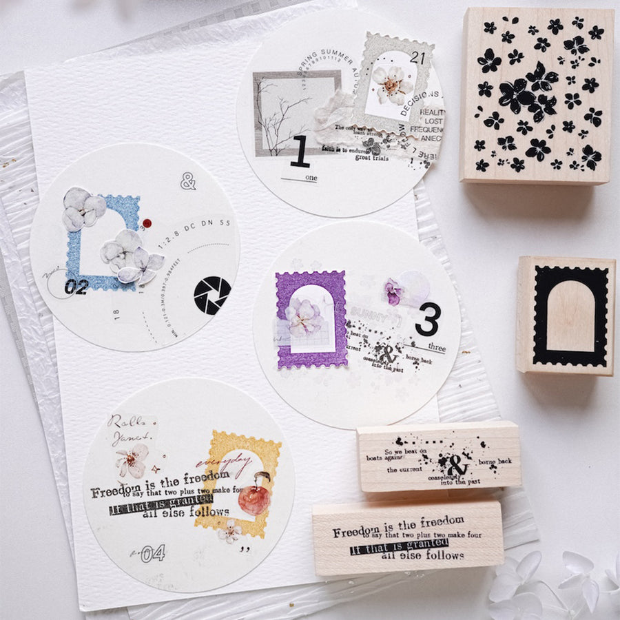 Jennyuanzi Typography Foundation Collection rubber stamps