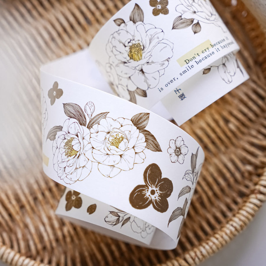 Jennyuanzi 《Misty White Camellia》 Pet Tape / Washi tape