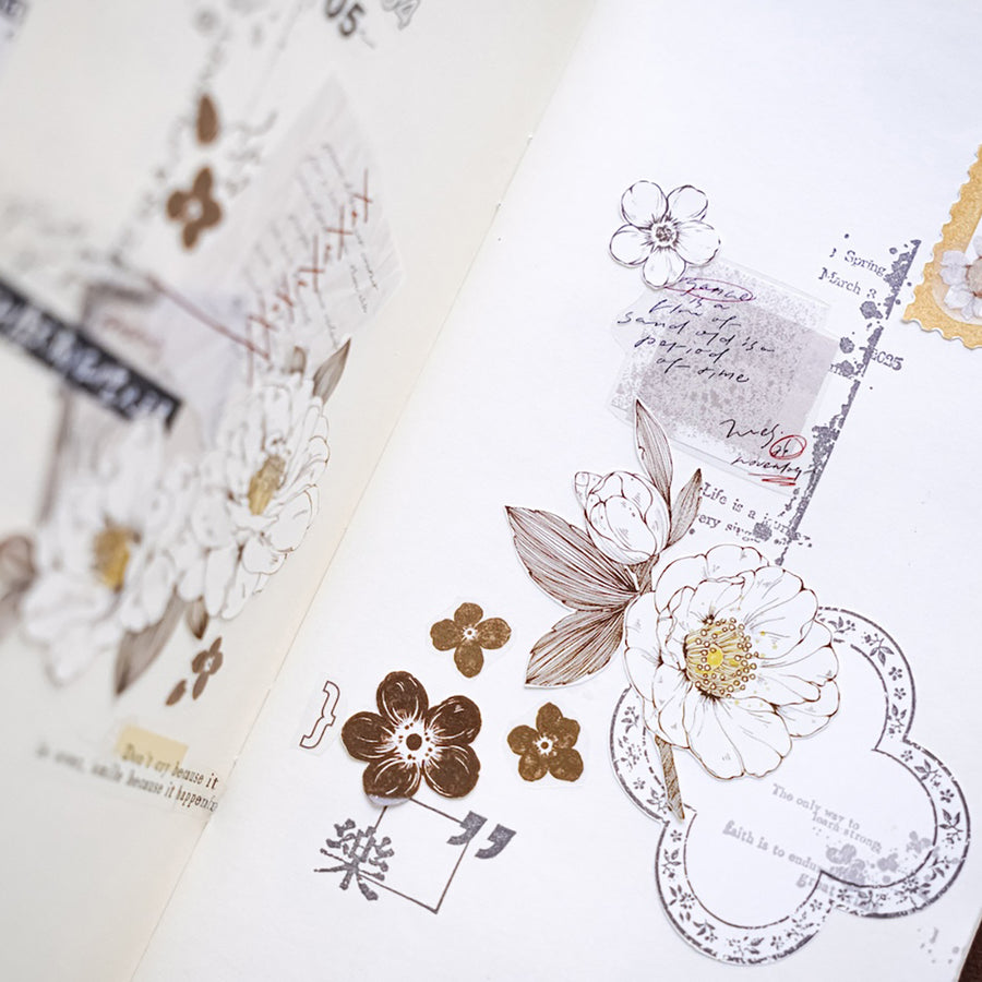 Jennyuanzi 《Misty White Camellia》 Pet Tape / Washi tape