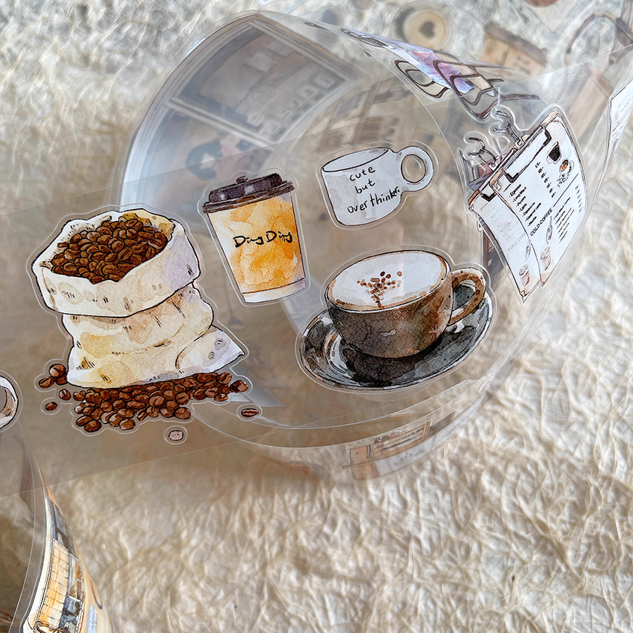 Ding ding girls pre- cut pet tape - 50 coffee time