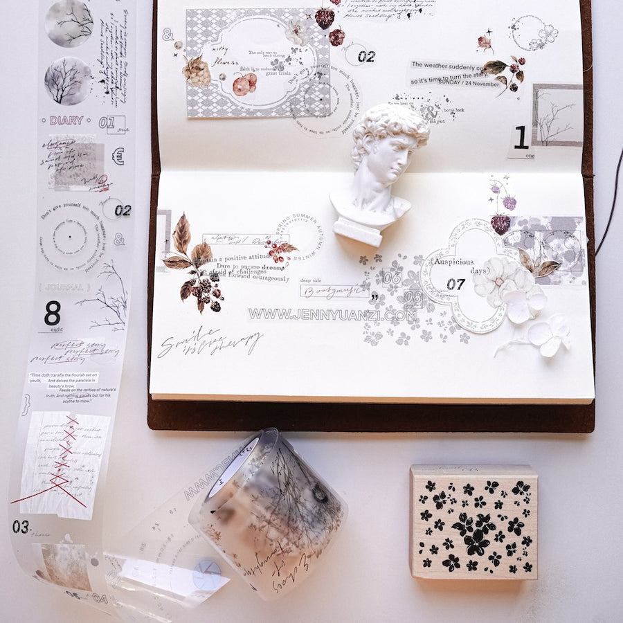 Jennyuanzi 《Sepia Letters》 Pet Tape / Washi tape