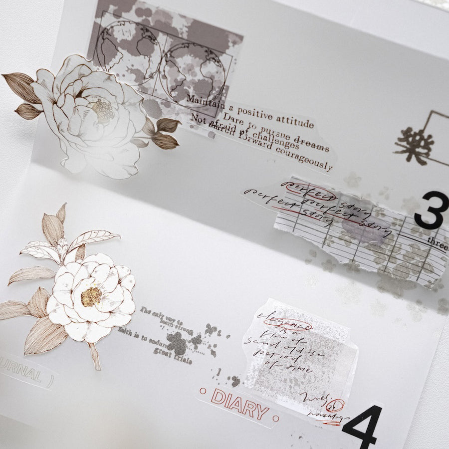 Jennyuanzi 《Sepia Letters》 Pet Tape / Washi tape