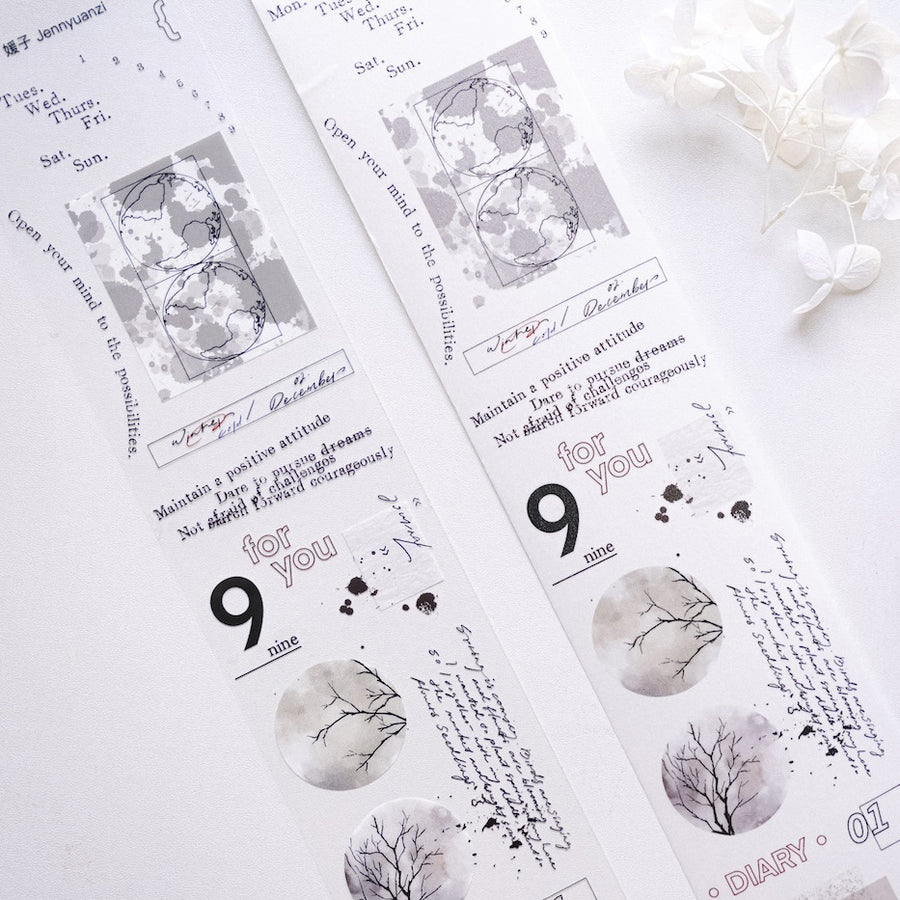 Jennyuanzi 《Sepia Letters》 Pet Tape / Washi tape