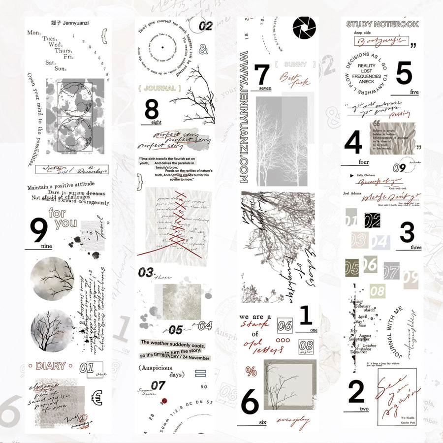 Jennyuanzi 《Sepia Letters》 Pet Tape / Washi tape