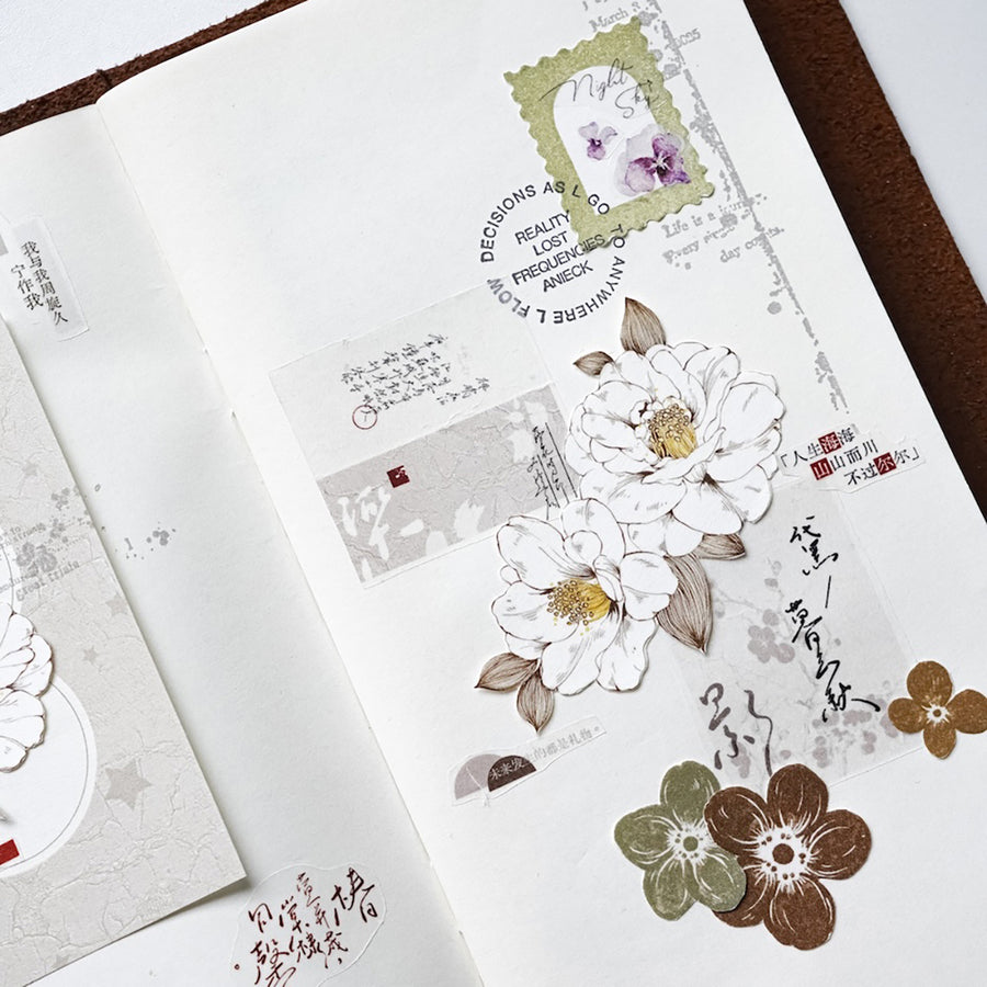 Jennyuanzi 《Misty White Camellia》 Pet Tape / Washi tape