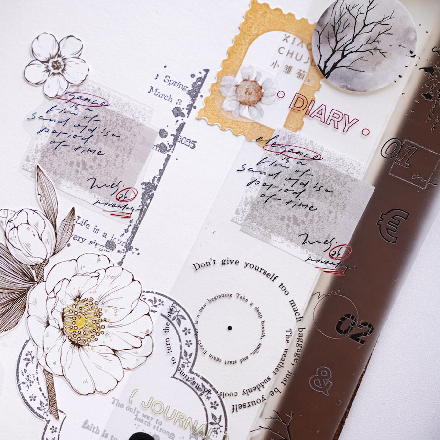 Jennyuanzi 《Sepia Letters》 Pet Tape / Washi tape