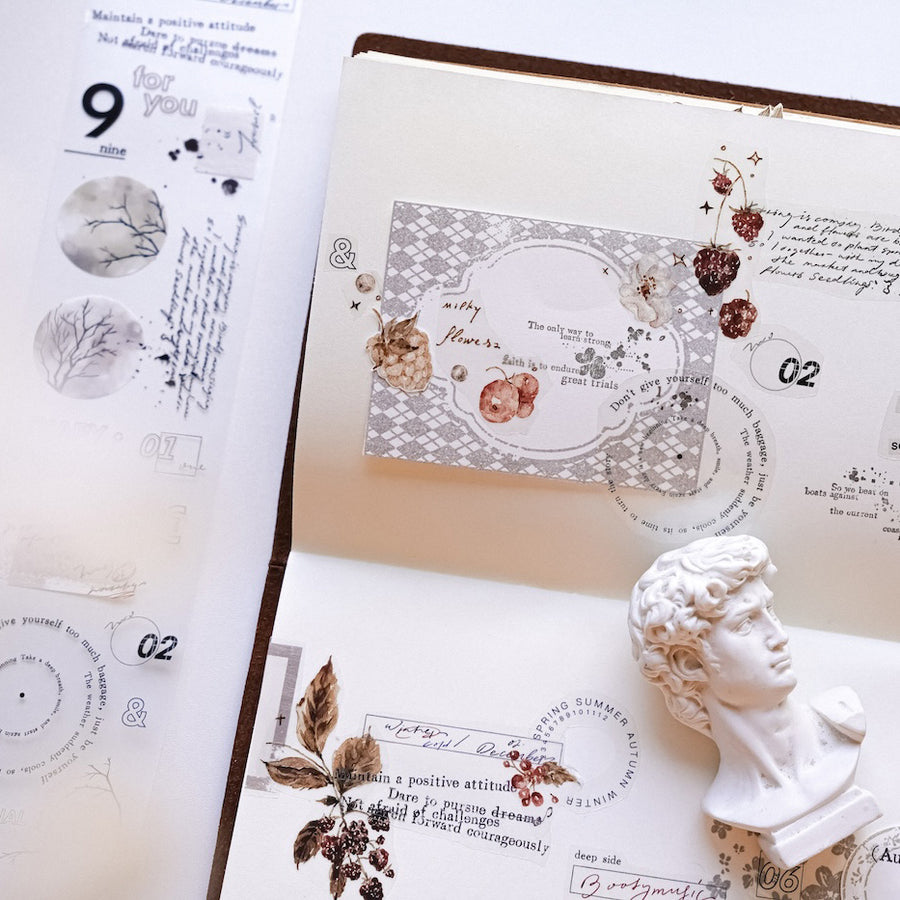 Jennyuanzi 《Sepia Letters》 Pet Tape / Washi tape