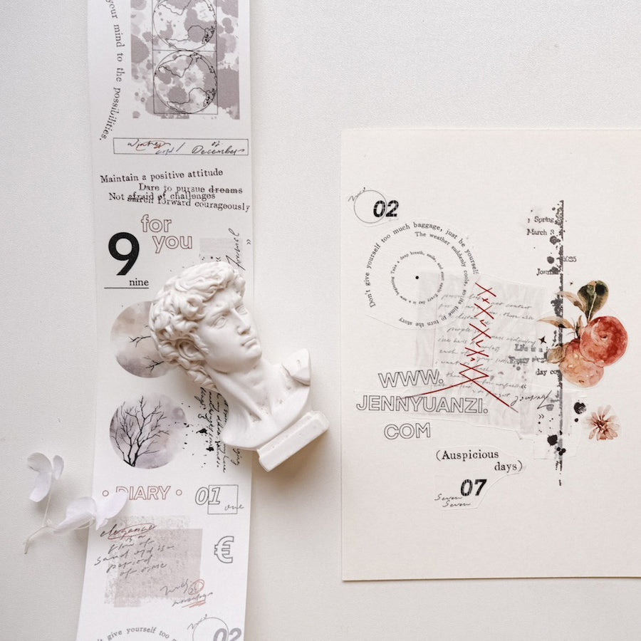 Jennyuanzi 《Sepia Letters》 Pet Tape / Washi tape