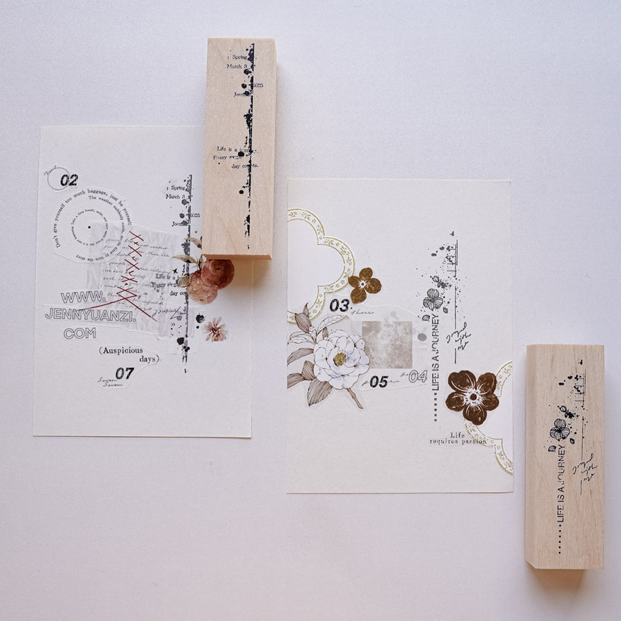 Jennyuanzi Typography Foundation Collection rubber stamps