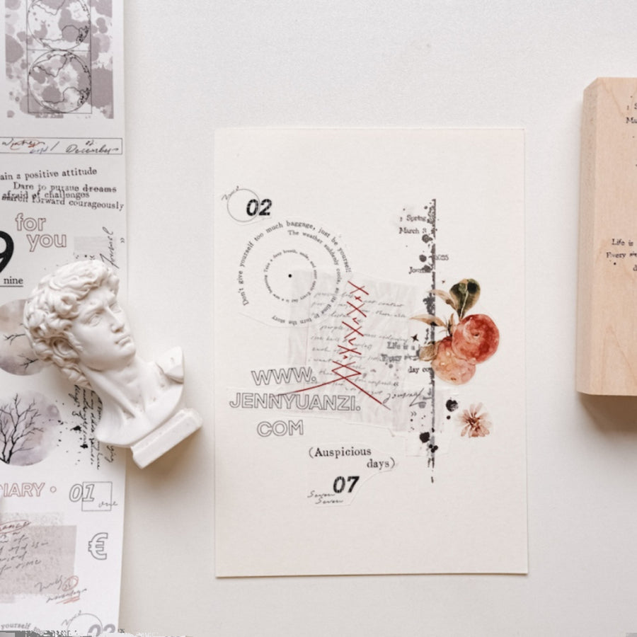 Jennyuanzi Typography Foundation Collection rubber stamps