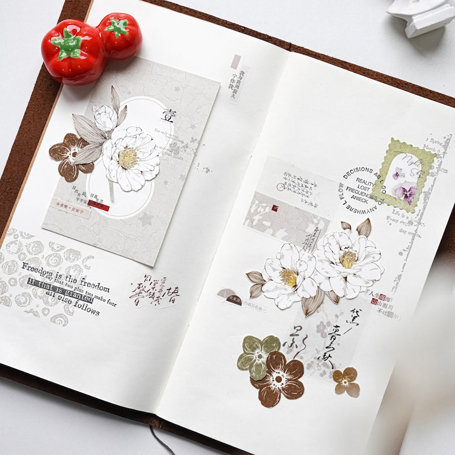 Jennyuanzi 《Misty White Camellia》 Pet Tape / Washi tape