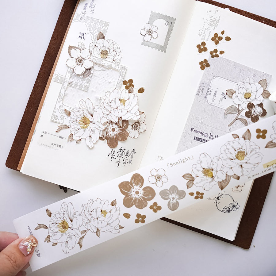 Jennyuanzi 《Misty White Camellia》 Pet Tape / Washi tape