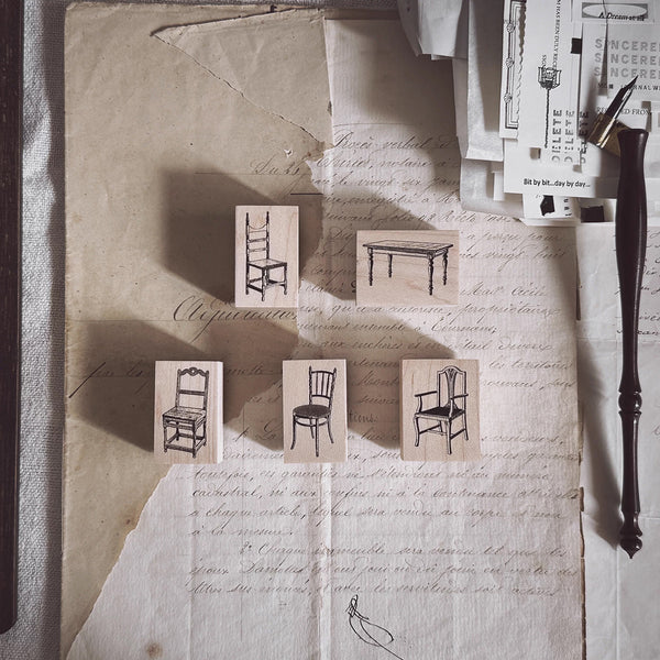 Penny.fei Vintage Desk & Chair Rubber stamp – journalpages