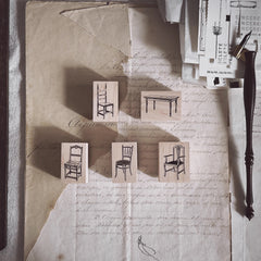 Penny.fei Vintage Desk & Chair Rubber stamp