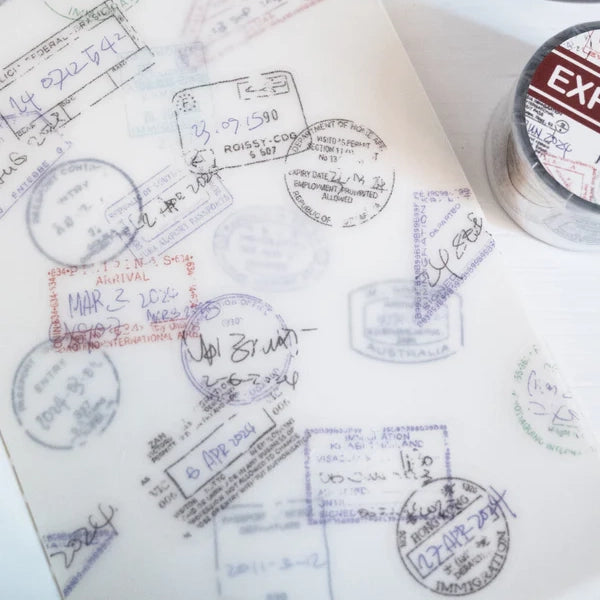 Jr.Journal Expired Visa Stamp Tape Sticker Roll