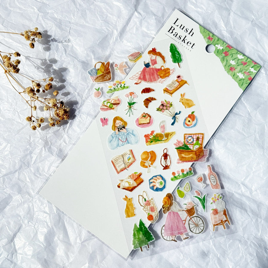 Mind Wave Lush Basket Sticker - Picnic Daydreams