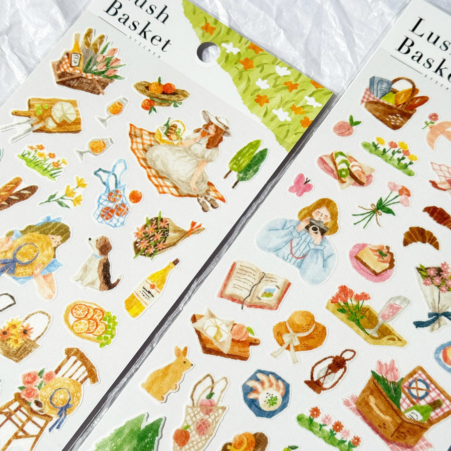 Mind Wave Lush Basket Sticker - Golden Harvest Picnic