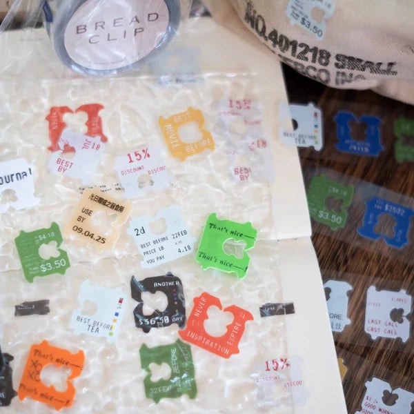 Jr.Journal Bread Clip Kiss Cut PVC Tape Sticker Roll