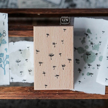 LCN Dandelion solid wood handle rubber stamp