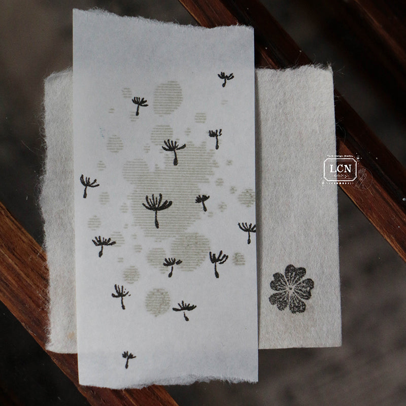 LCN Dandelion solid wood handle rubber stamp