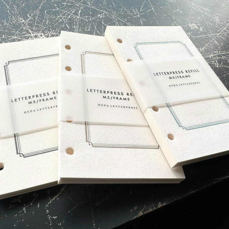 Oeda letterpress - M5 LETTERPRESS REFILL frame card【Black/Bronze/Pale blue】
