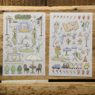 Modaizhi Little Flower Street Print On Stickers