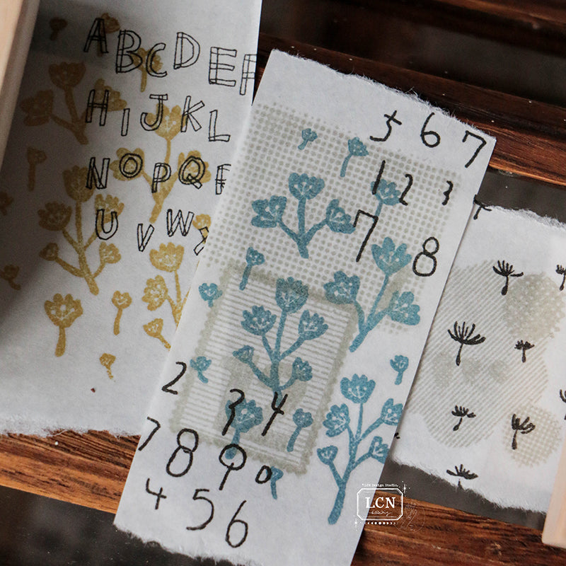 LCN Gypsophila solid wood handle rubber stamp