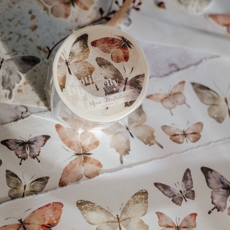 1 Loop Meow Collection Floral Washi PET Tape Sample Butterfly and