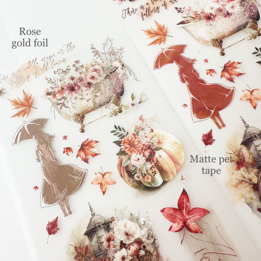 (Pre-order) Journal Pages “Falling for fall” rose gold foil & matte pet tape