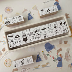 Ranmyu daily rubber stamps - 2 x 2cm