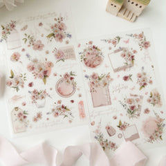 Journal Pages Serene floral print on sticker