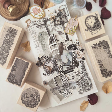 Journal Pages “In love with lace” rubber stamps - remember me