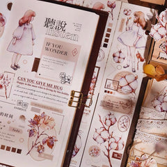 Little white " cotton flower girl " pet tape