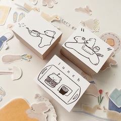 Ranmyu bear life rubber stamps - 3 x 4cm