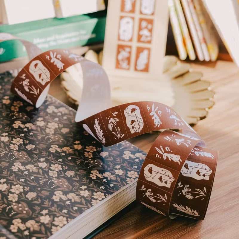 Meow Illustration label sticker roll - Rabbit