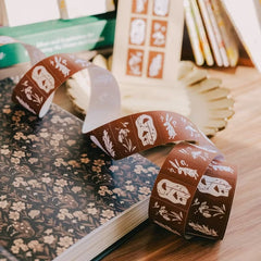 Meow Illustration label sticker roll - Rabbit