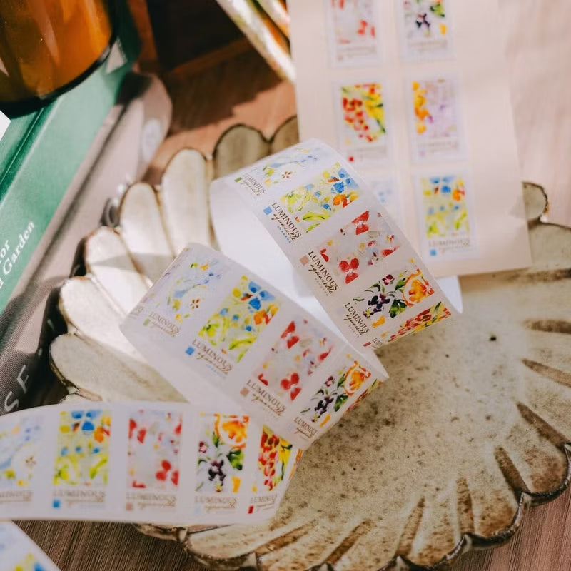 Meow Illustration label sticker roll - Luminous