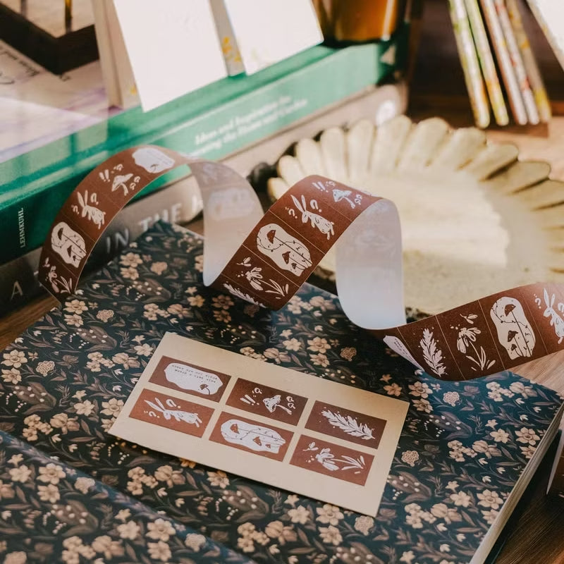 Meow Illustration label sticker roll - Rabbit