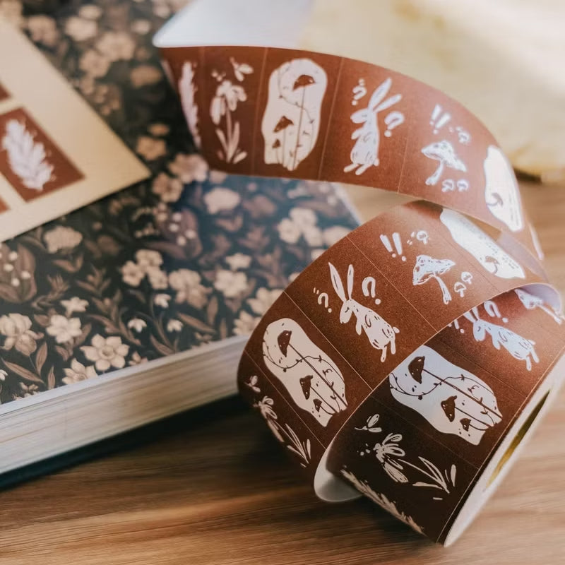 Meow Illustration label sticker roll - Rabbit