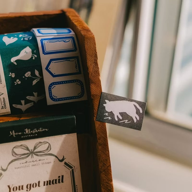 Meow Illustration label sticker roll - Meow