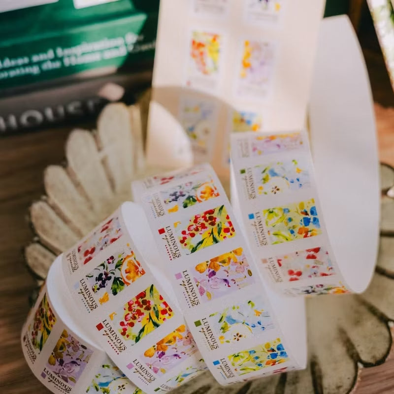 Meow Illustration label sticker roll - Luminous