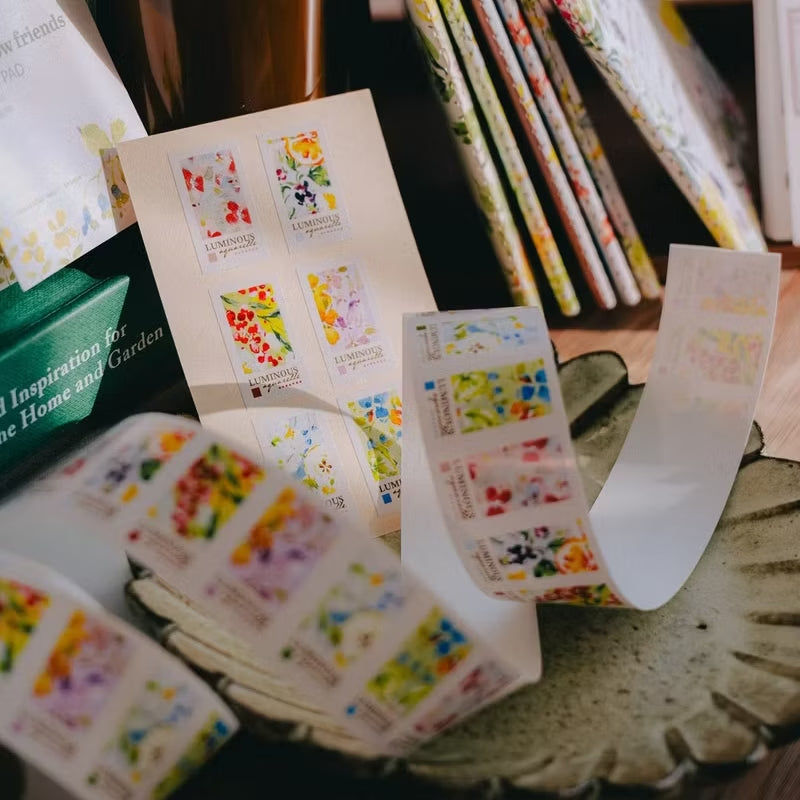 Meow Illustration label sticker roll - Luminous