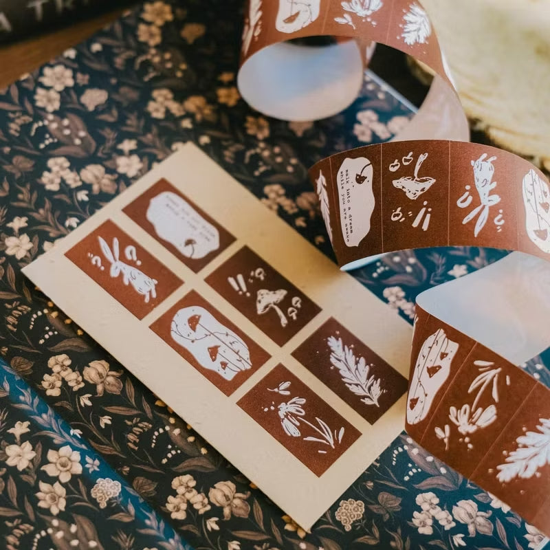 Meow Illustration label sticker roll - Rabbit