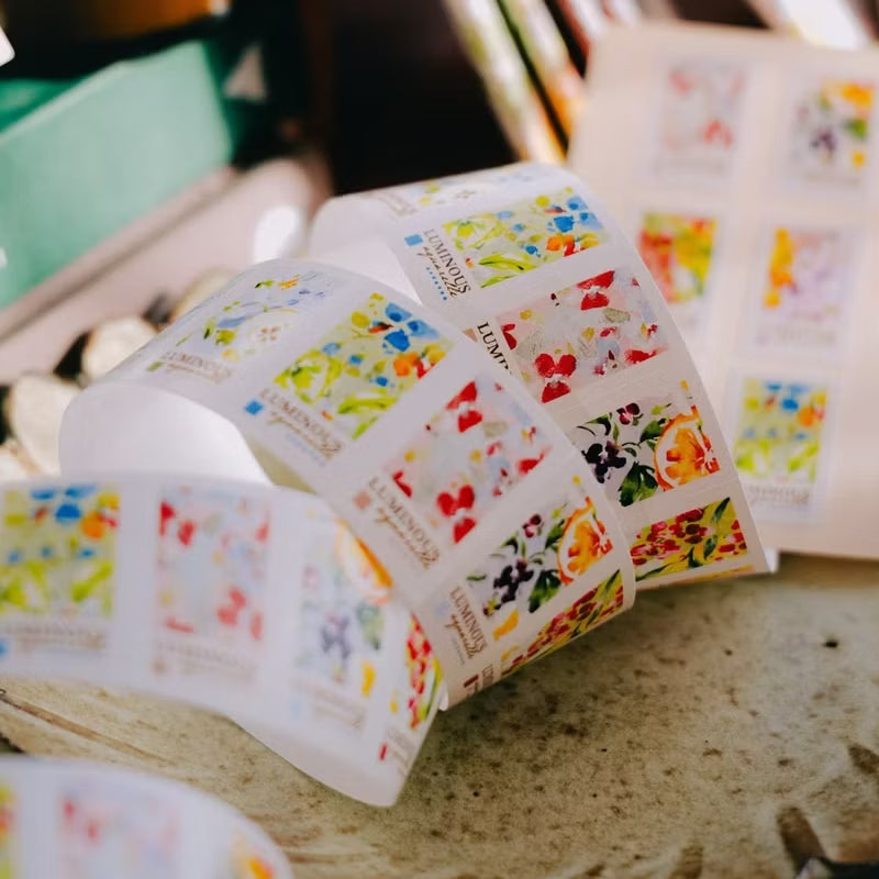 Meow Illustration label sticker roll - Luminous