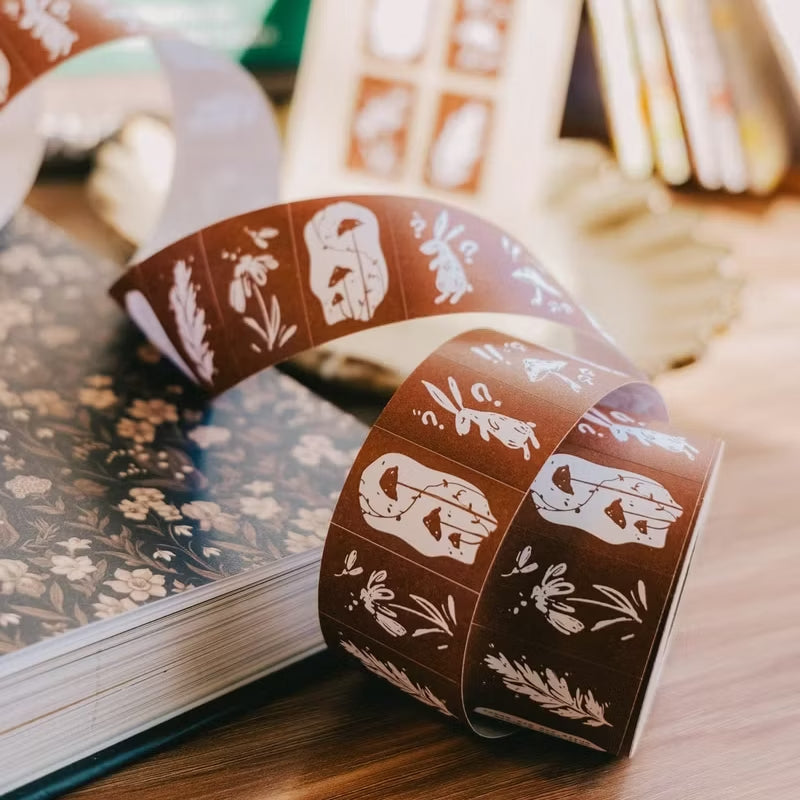 Meow Illustration label sticker roll - Rabbit