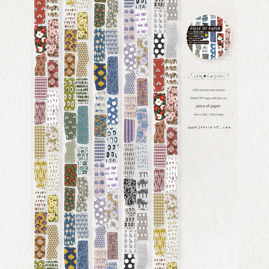 LCN Piece of paper PET tape/Washi tape with kiss-cut